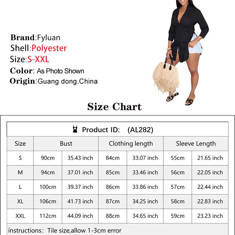 2025 New Casual Women Shirt Solid Color Turn Down Collar One Breasted Female Slit Shirt Long Sleeve Sexy Versatile Commuting Top