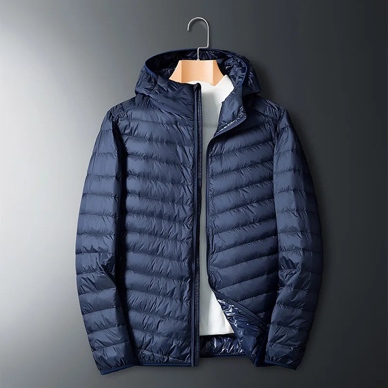 Plus Size thin and light hooded men's down jacket large size coat man puffer plus size winter jacket men 9XL 10XL 11XL 13XL 14XL