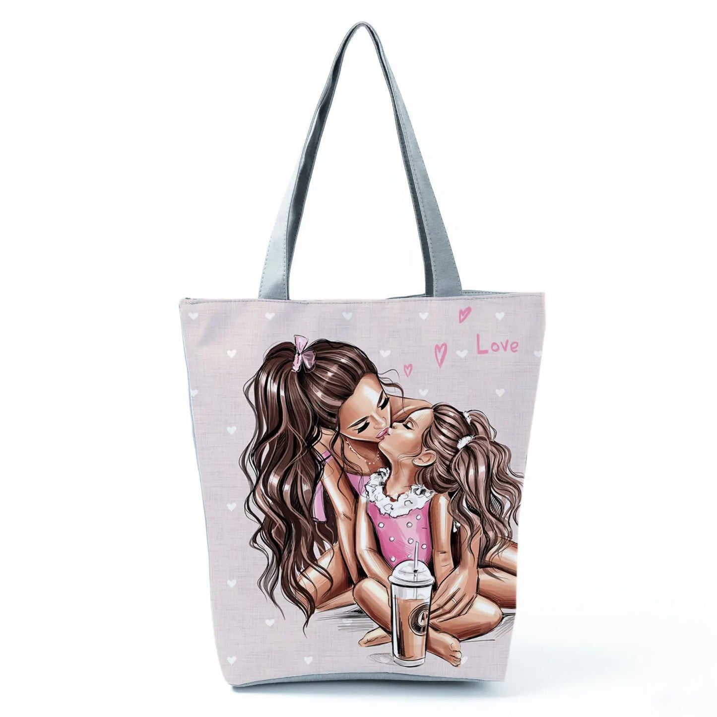 Golden Afro Woman Printed Handbags Pretty Fashion Shoulder Bag Eco Portable Shopping Bag High Capacity Beach Bag Practical Tote