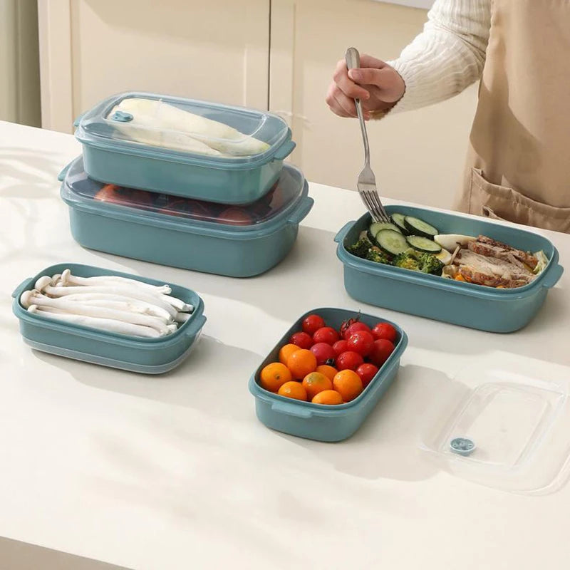 Food Storage Containers With Lid Fridge Meat Vegetable Fresh-Keeping Organizer Box For Kitchen Storage