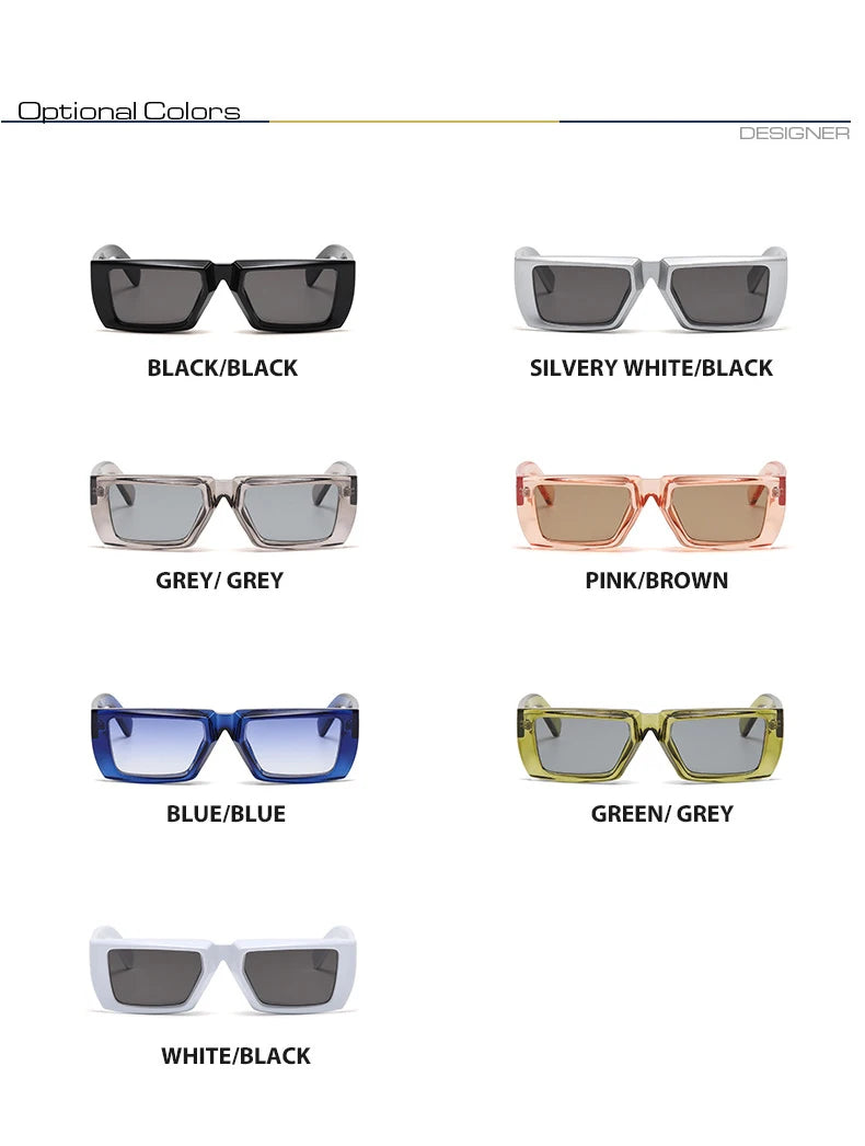 OEC CPO Vintage Rectangle Sunglasses Women Punk Small Frame Sun Glasses MenTrends Square Glasses UV400 Shades Fashion Eyewear