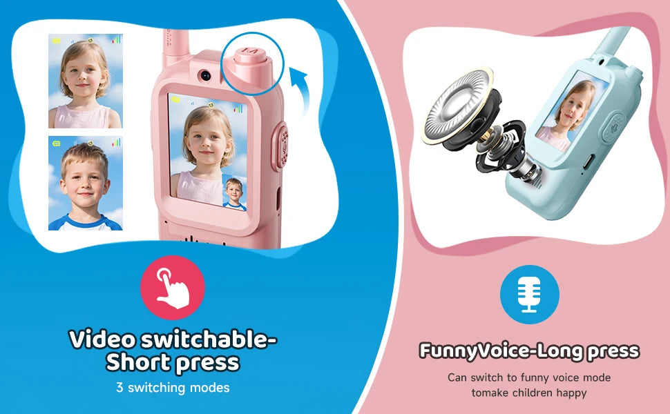 NEW Airiton Kids Video Walkie Talkie Long Range No Internet Connection With Camera Toys For Home Outdoor Christmas Gifts For Kid