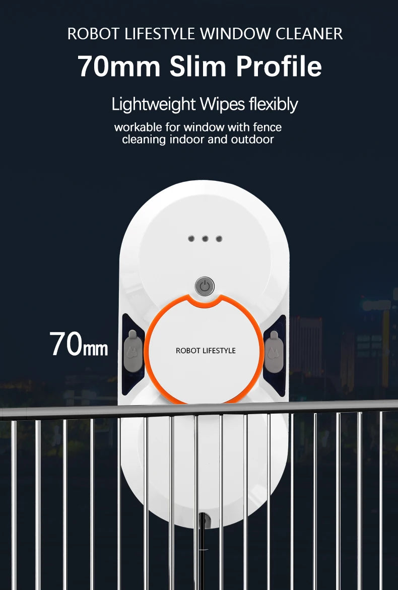 Robotic Window Cleaner Washing Windows Robot with Spray ,Two Water Tank,Spin Mop,5600Pa,Remote control, Home Robot Washer Glass