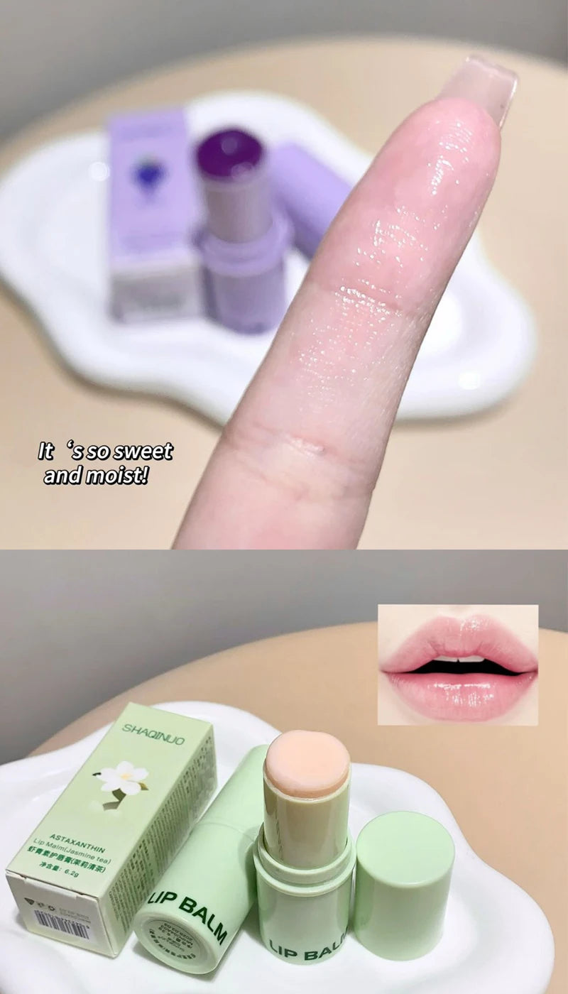 SHAQINUO Astaxanthin Lip Balm - Deep Moisturizing, Reduces Lip Lines, Fruity Fragrance, Say Goodbye to Chapped Lips