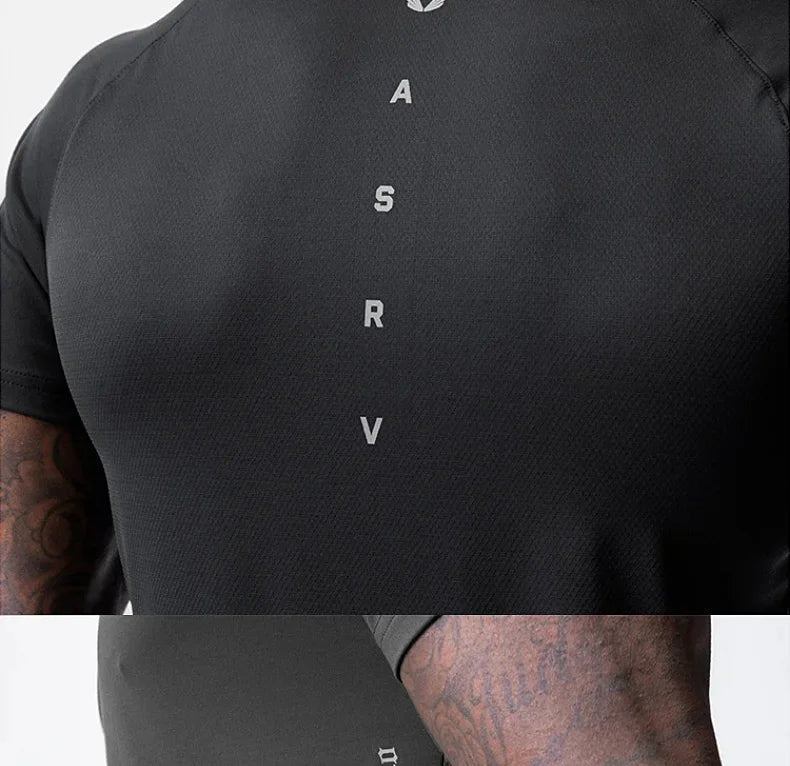 Men's Quick Dry Fitness T-Shirt Gym Running Sportswear Summer Breathable Workout Tee Bodybuilding Muscle Shirt Casual Activewear