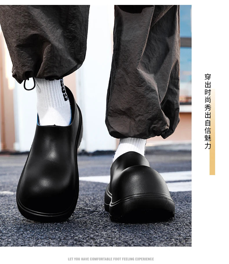 Slippers for men, spring trendsetters, height increasing thick soled big toe shoes, stylish men, summer outerwear, casual fashio