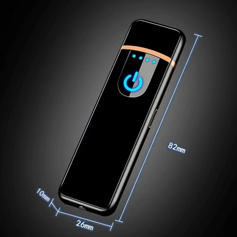 Slim USB Electric Lighter Rechargeable Touch Windproof Cigarette Accessories Electric Lighter Portable Cigarette Lighter