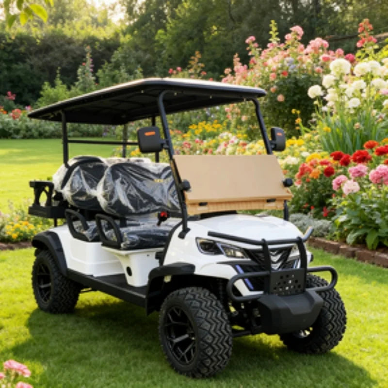China New 4+2 6 Seat Electric Car Low Speed Electric Off-Road Vehicle Folding Seat Electric Golf Cart With 60V 72V Battery