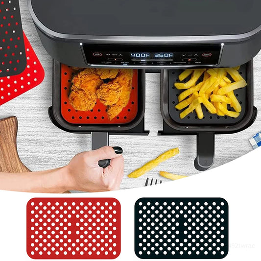Air Fryer Silicone Liner For Ninja Foodi DZ201 Heat Resistant Steamer Mat Non-stick Oven Tray Air Fryer Accessories Baking Tools