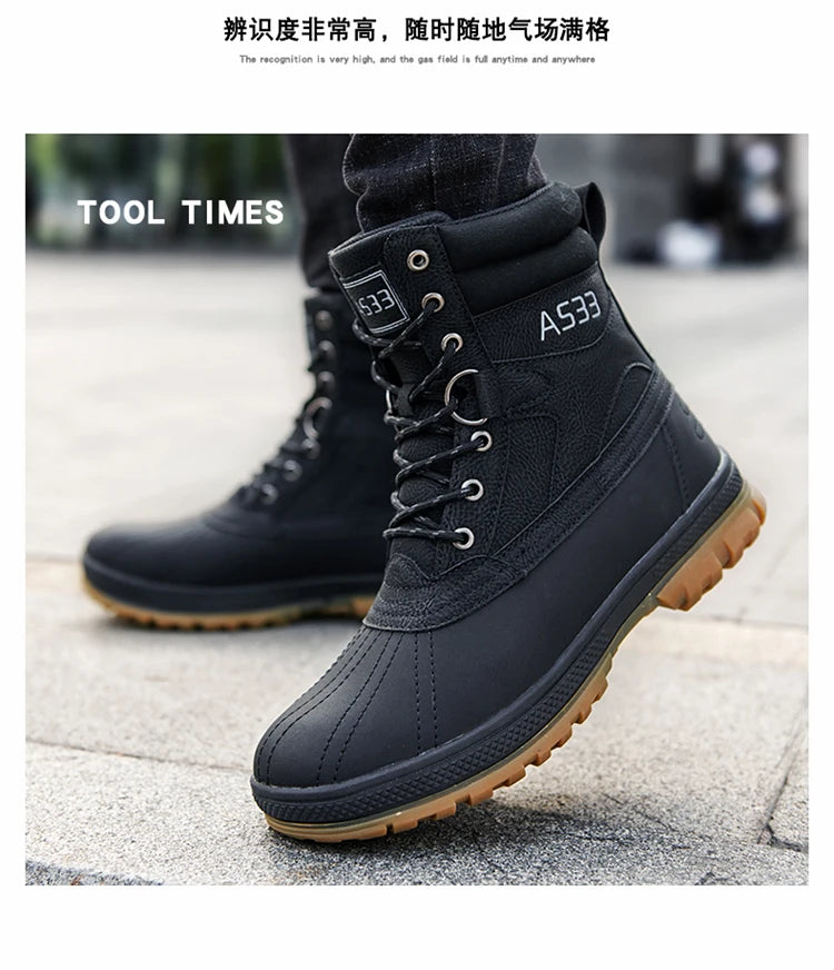 Plus Size 47 Outdoor Men Boots Winter Snow Boots for Men Training Work Boots Waterproof Slip-Resistant Keep Warm Winter Shoes