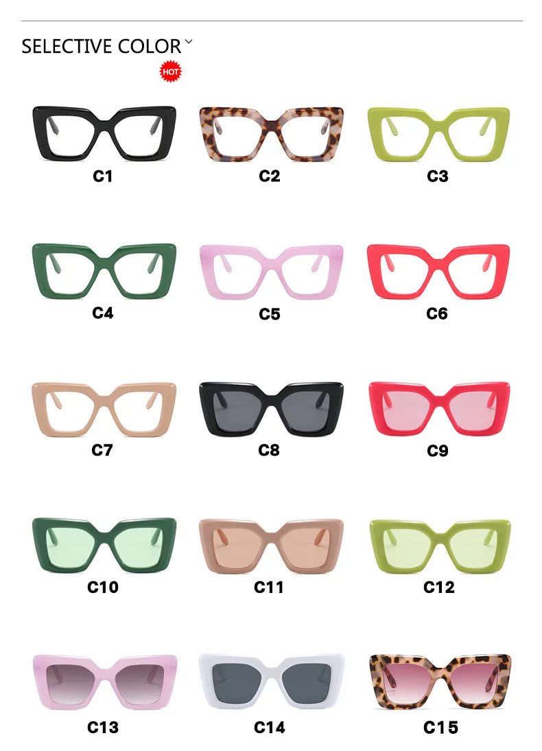 Retro Luxury Oversized Square Anti-Blue Light Glasses Women Men Optical Eyeglasses Trendy Computer Classic Glasses Ladies Lentes