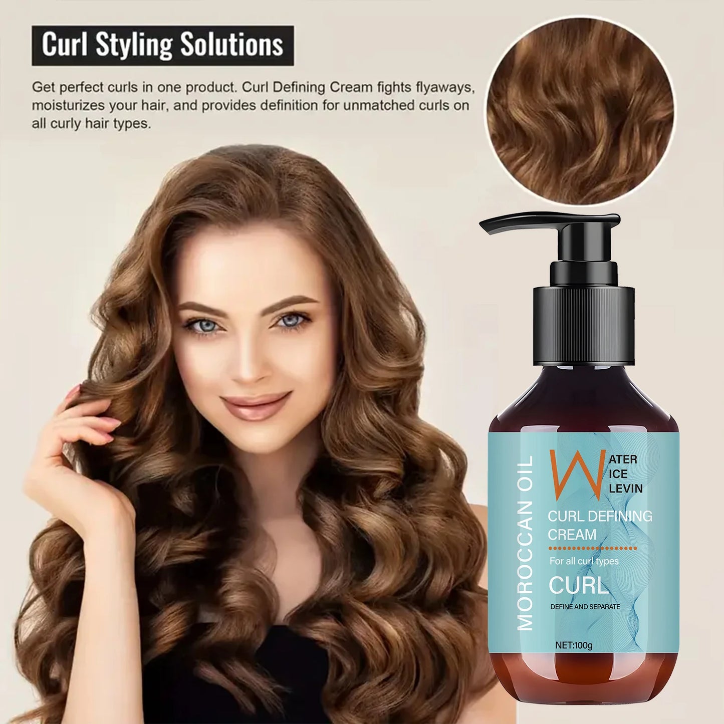 Curl Defining Cream For Curly Hair 1+1 Pack 100g With Biotin Collagen Keratin Vitamin C Moisturizing Frizz Control Styling Cheap