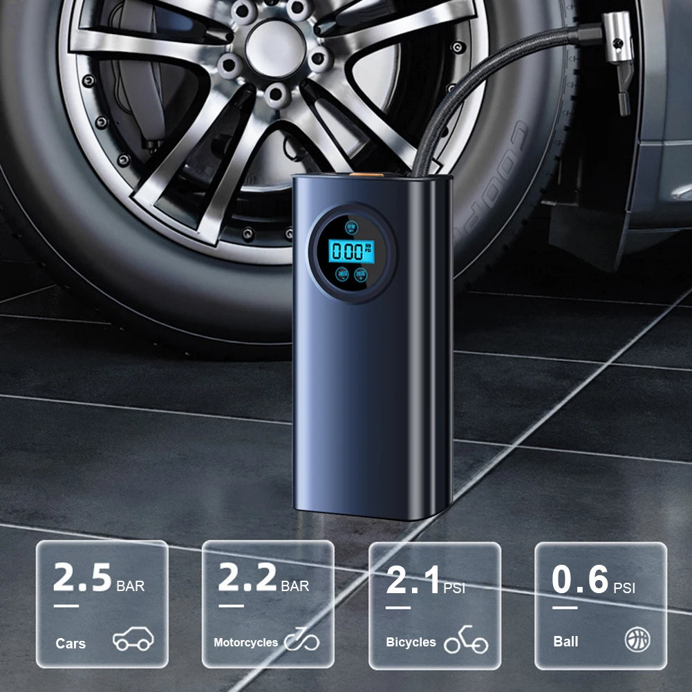 Tire Air Pump Car Tyre Inflator Electric Air Compressor Rechargeable Portable Bicycle Tire Pump for Car Motorcycle Bike Ball