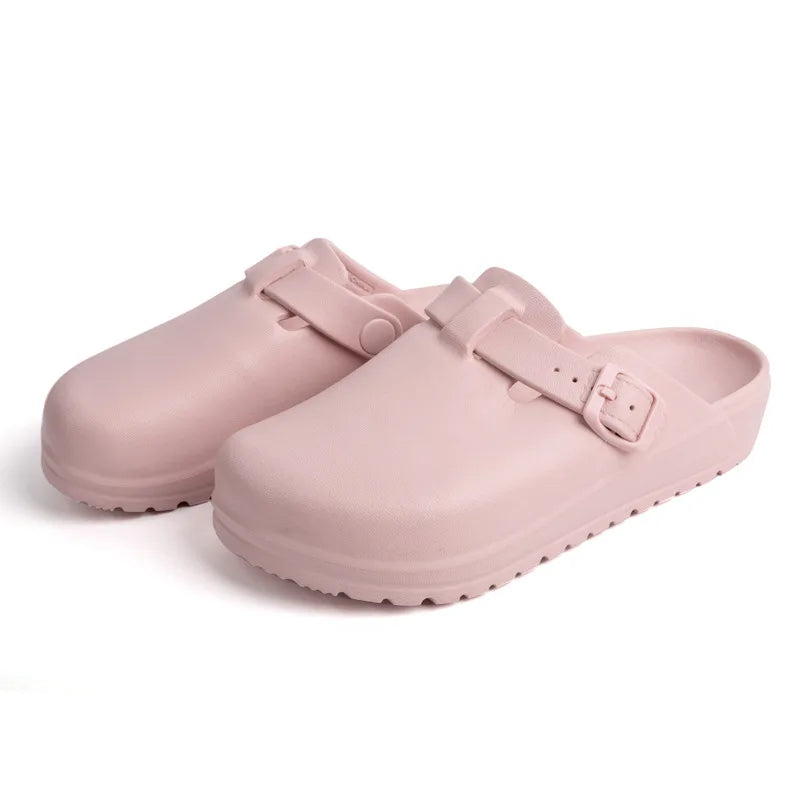 Spring Summer 2024 New Women's Flat Solid Color Closed Toe Anti-slip Quick Dry Garden Clogs Comfortable Shoes