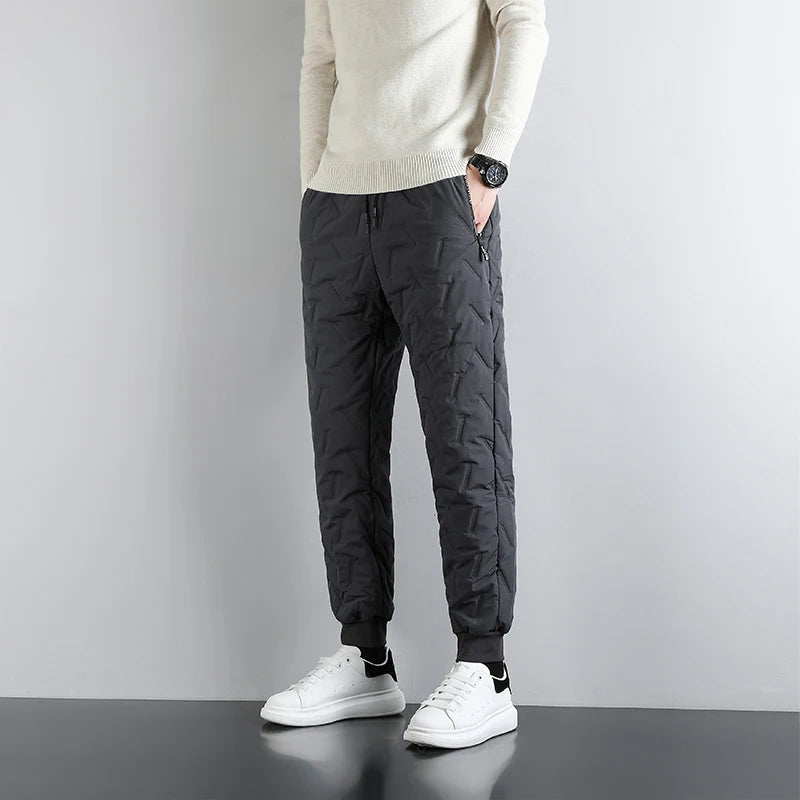 Men Winter Casual Pants 2024 New Thick Lambswool Windbreak Warm Pant Men Fashion Joggers Fleece-Lined Trousers Men Plus Size 8XL
