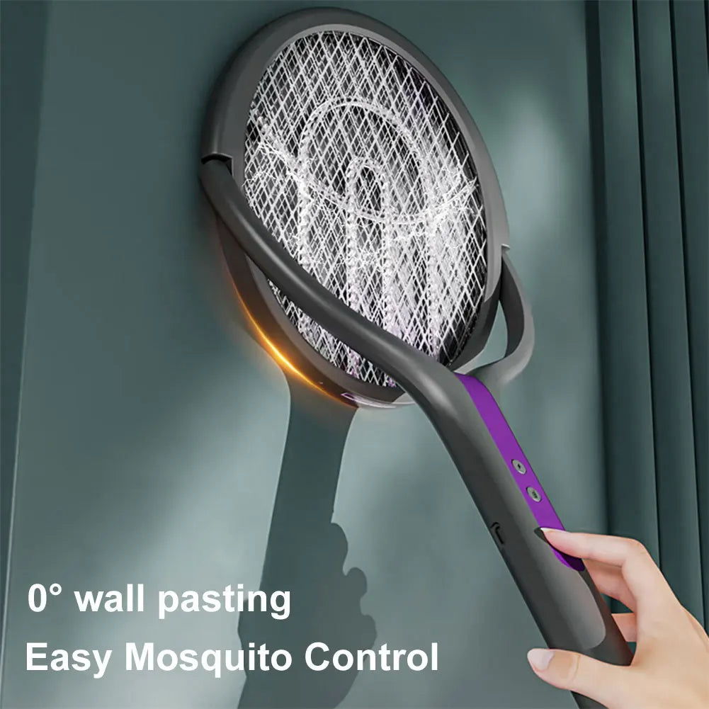 Rotating Head Mosquito Swatter Rechargeable Fly Zapper 2 in 1 Fly Killer and Mosquito Trap Lamp for Home Indoor Outdoor