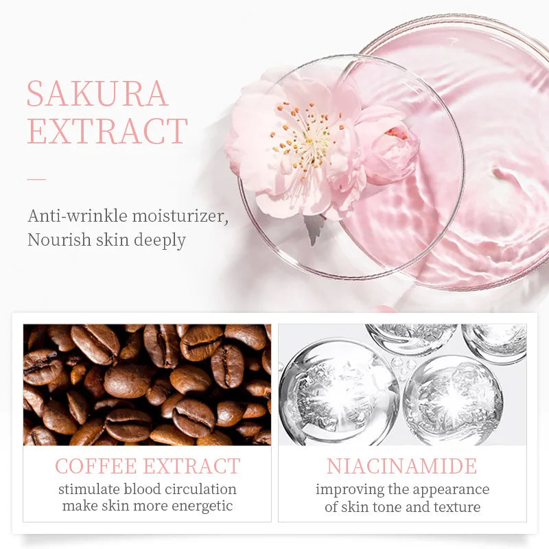 LAIKOU Sakura Facial Cleansing Skincare Set Moisturize Beauty Health Eye Mask Lip Mask Korean Facial Care Products Kit