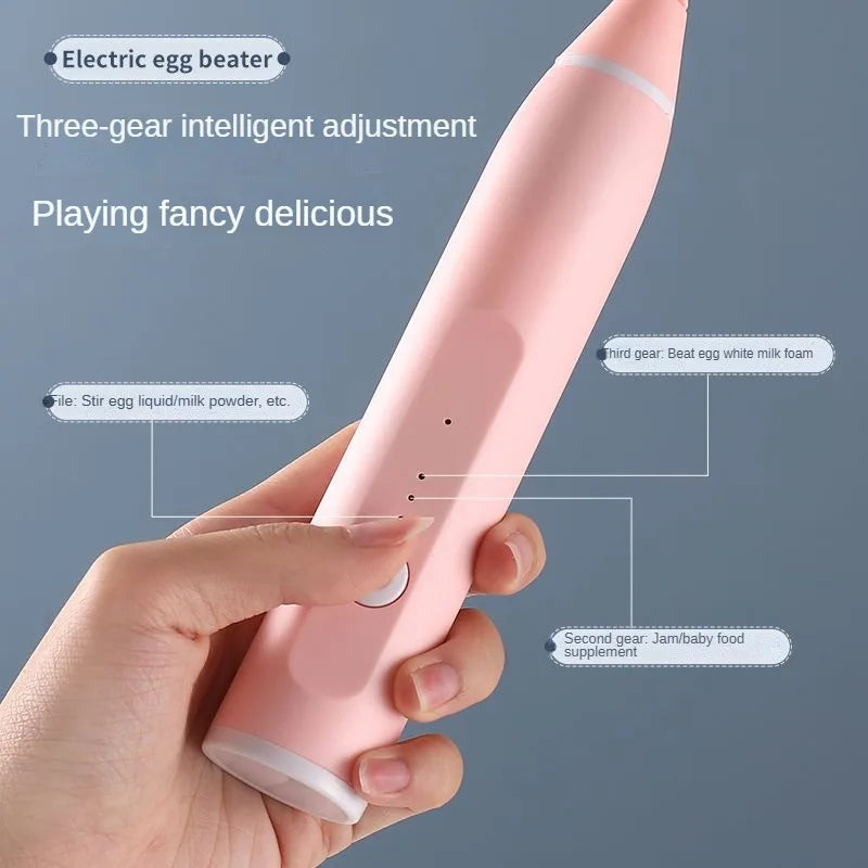 Electric egg beater, milk frother, 3-speed USB charging handheld cream mixer, cream stick, kitchen tool, food mixer