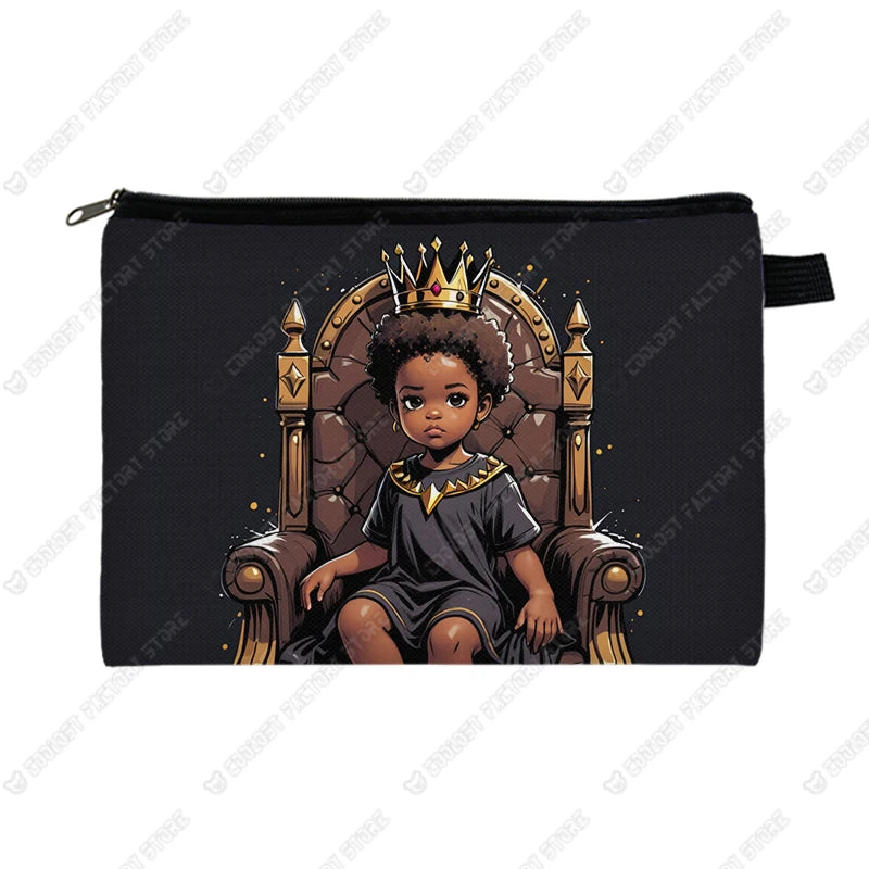 Genius Black Girl Cosmetic Case Musicians Astronauts Nurses Makeup Bags Lipstick Phone Napkin Storage Pouch Women Toiletries Bag