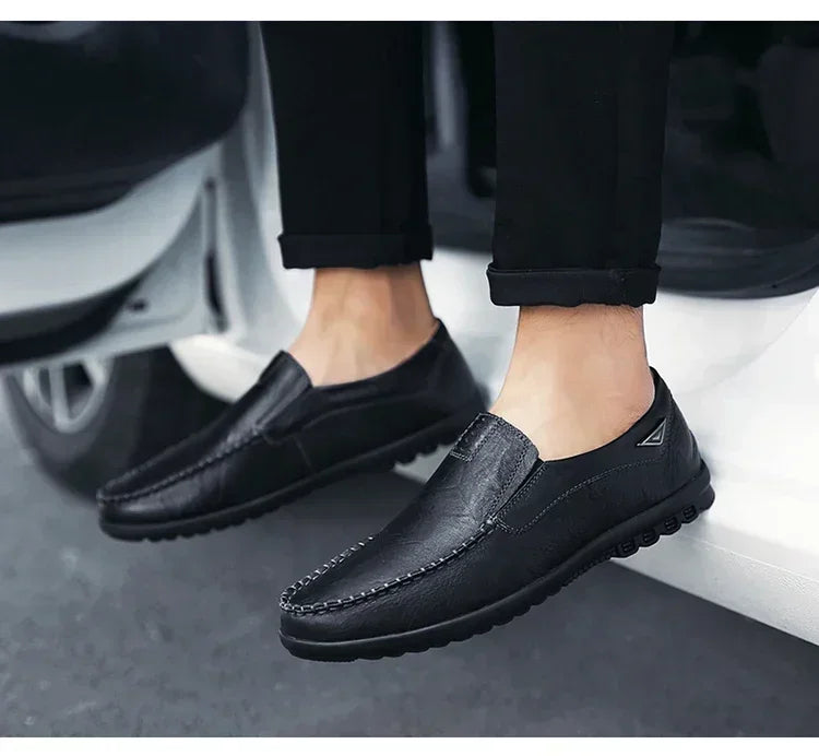 Men Dress Shoes Natural Leather Men's Brand Shoes Sale Formal Shoe Men's Cowhide Italian Genuine Leather Loafers Footwear Casual