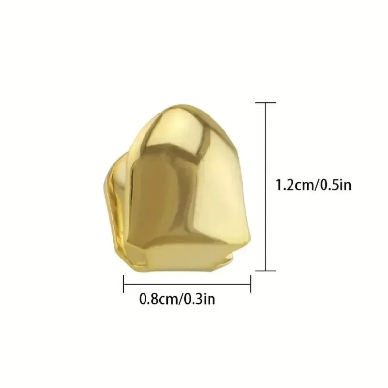 2024 New Gold-Plated Hip Hop Bracelet with Golden Teeth Grills - Perfect Halloween Accessory for Men & Women!
