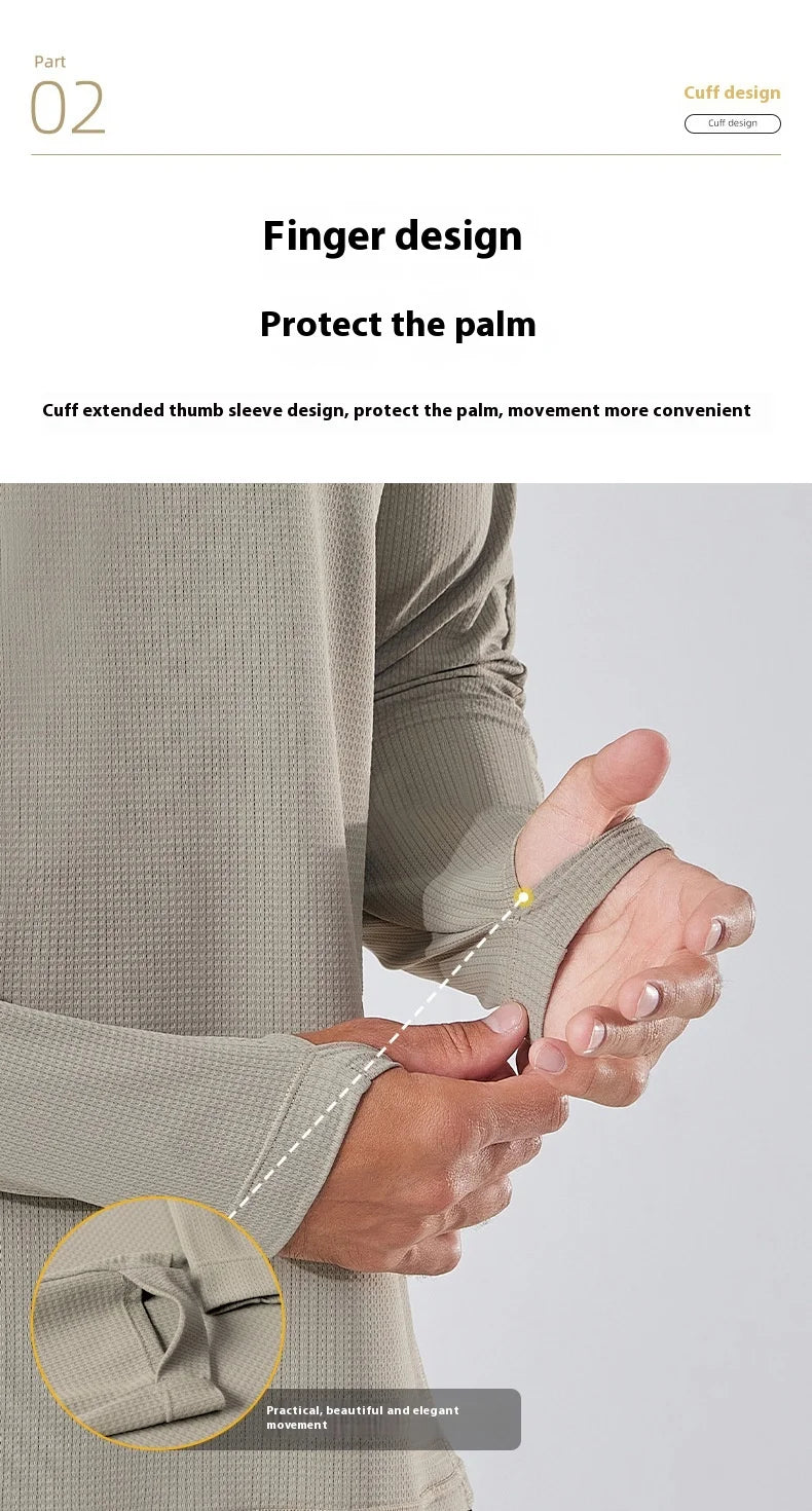 Men's Quick-Dry Breathable Long Sleeve T-Shirt Spring Autumn Thin Workout Top Outdoor Fitness Running Training Thumbhole Cuffs