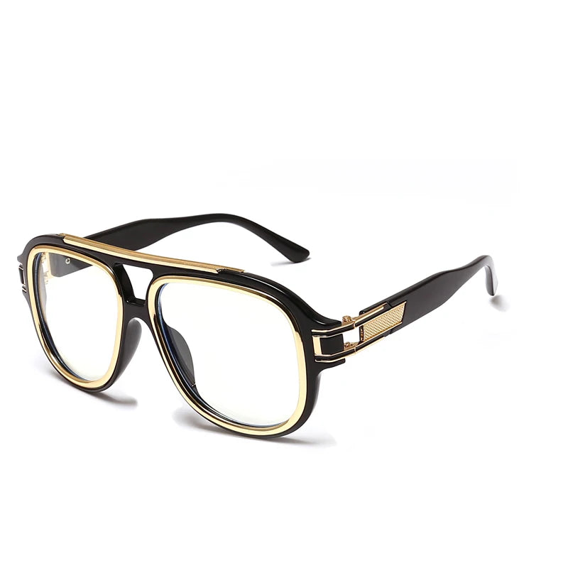 New Luxury Men's Sunglasses with Retro Oversized Square Lenses, Offering Uv Protection, Suitable for Casual Outdoor Driving