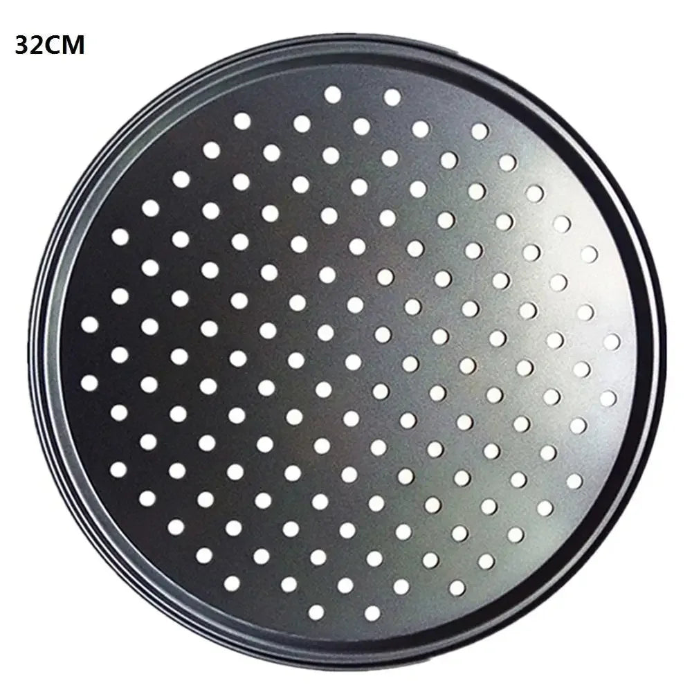 Household Pizza Pans with Holes Breathable Non-Stick Professional Baking Tray for Restaurant Home Grill Barbecue Baking Tools