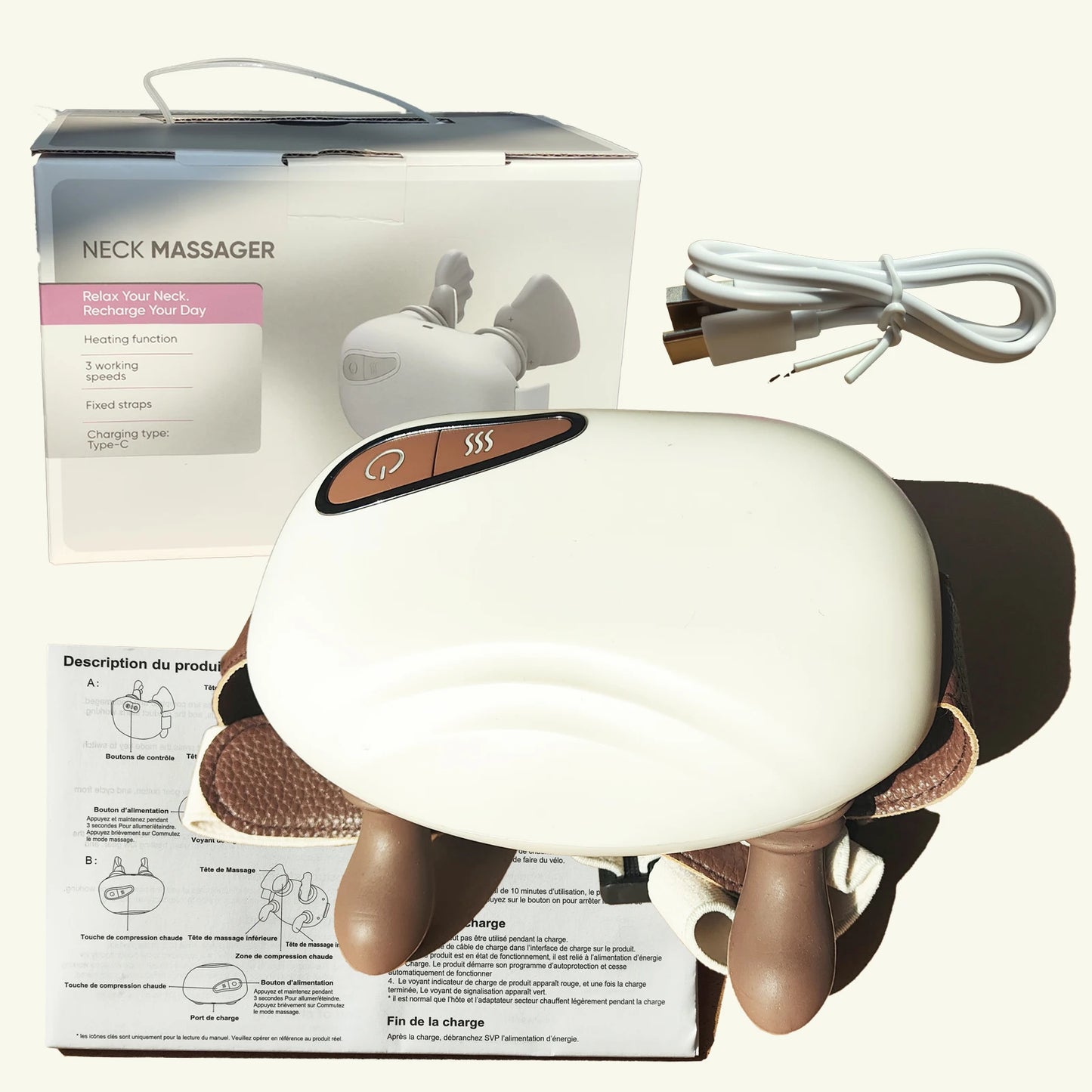 Neck Shoulder Massager Kneading Shiatsu Massager Shawl Kneading Spine Back Muscle Relaxer Trapezius Neck and Shoulder Massage