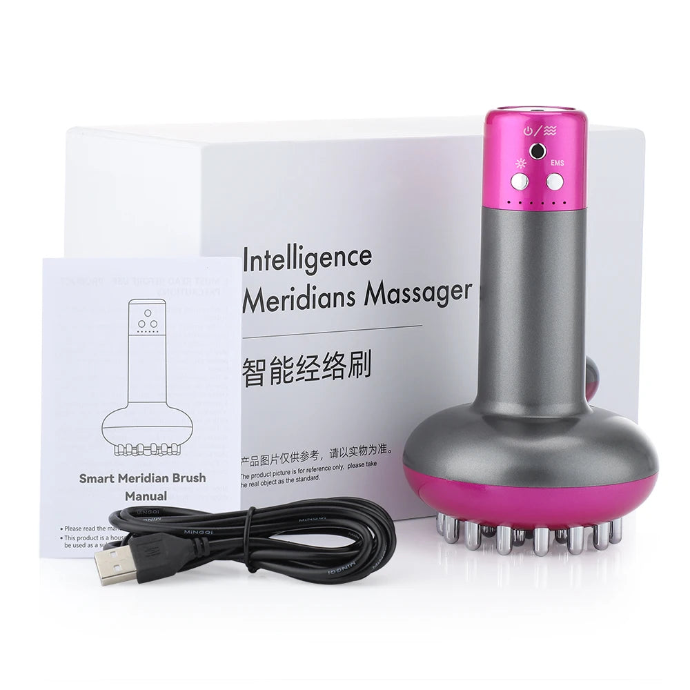 Rechargeable Guasha Massager Body Shaping Heating Meridian Scraping Brush Lymphatic Drainage Machine Fat Burner