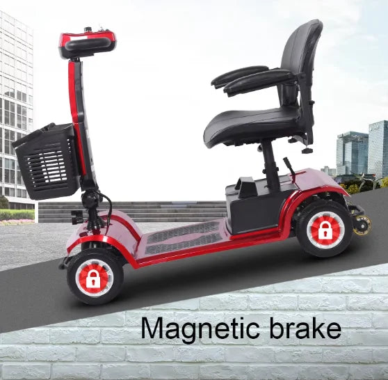 Elderly Four-Wheeled Elderly Electric Mobility Scooter Disabled Assisted Folding Family Car With Battery For Handicapped Users