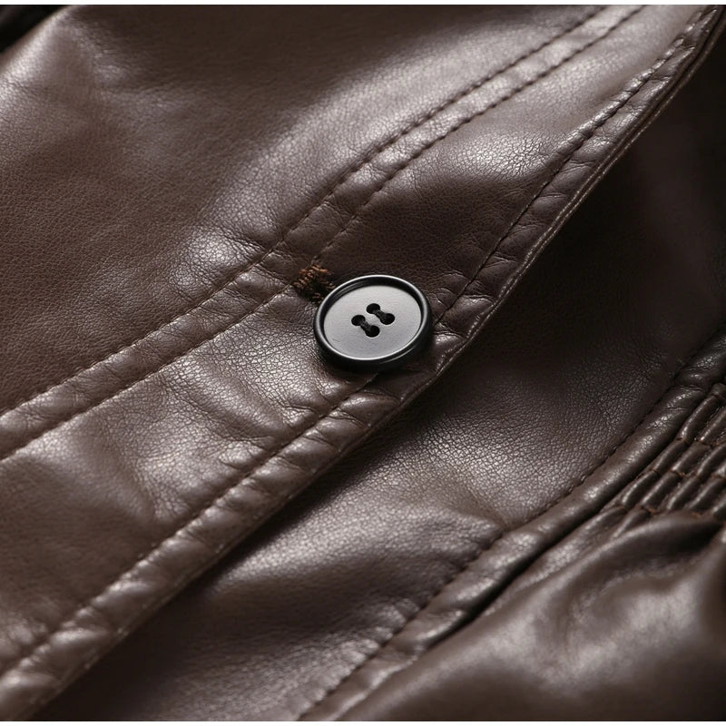 Faux Leather Jacket Women Turn-down Collar Zipper Front Puffy Sleeves Stylish Waist Cinching Coat 2025 Female Winter Outerwear