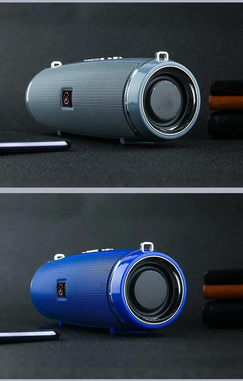 Portable Wireless Bluetooth Speaker 3D Stereo Surround Speaker Outdoor FM Radio Multifunctional Pillar Waterproof TWS Subwoofer