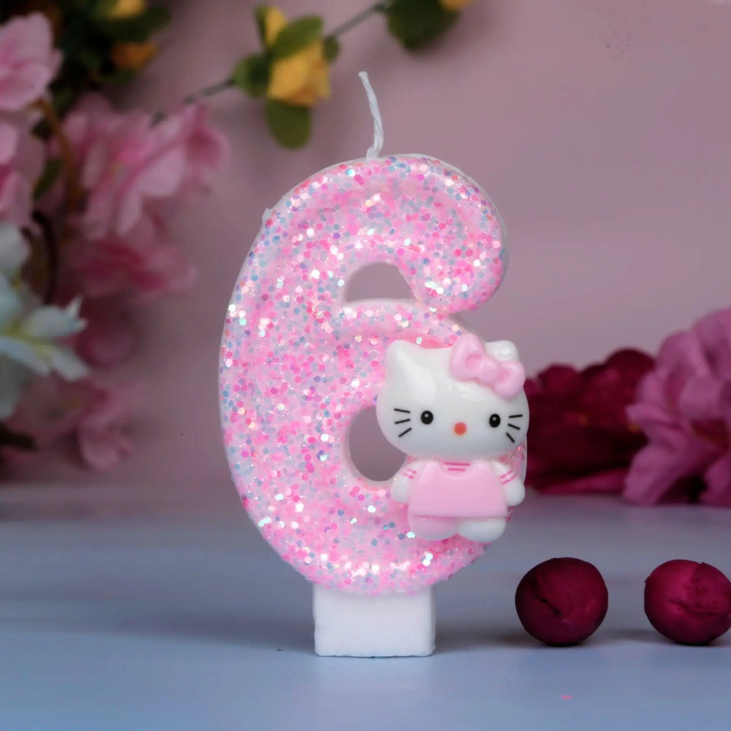 Kawaii Sanrio Hello Kitty 0-9 Digital Candles Creative Cartoon Pattern Party Decoration Supplies Birthday Cake Accessories Gift