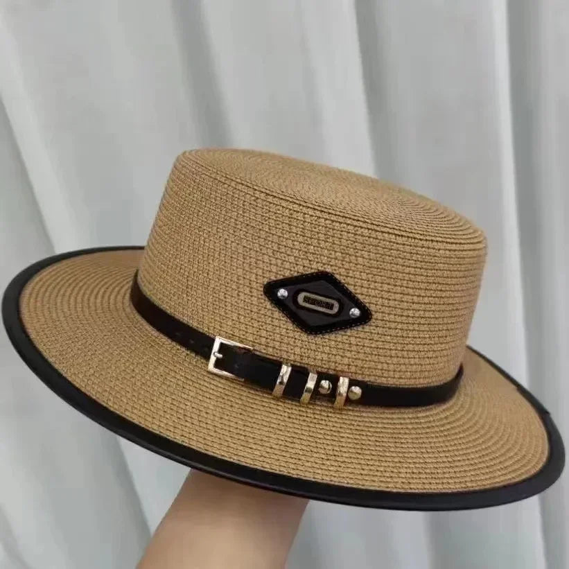 new Summer Hats for Women Wide Brim Casual Beach Sun Hat Women Summer Straw Hat Sunscreen Block UV Protection Panama Bow Cap
