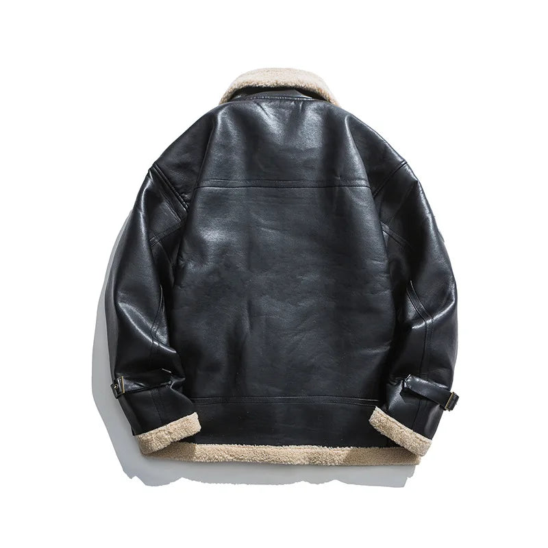 Jackets Man Winter Leather Warm Coats Motorcycle Leather Jacket Velvet Thickened Coat High Brand Street Wear Clothing Men New
