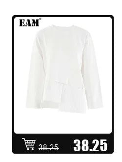 [EAM] Black Printed Back Zipper Sweatshirt New Round Neck Long Sleeve Women Big Size Fashion Tide Spring Autumn 2026 1DJ0624