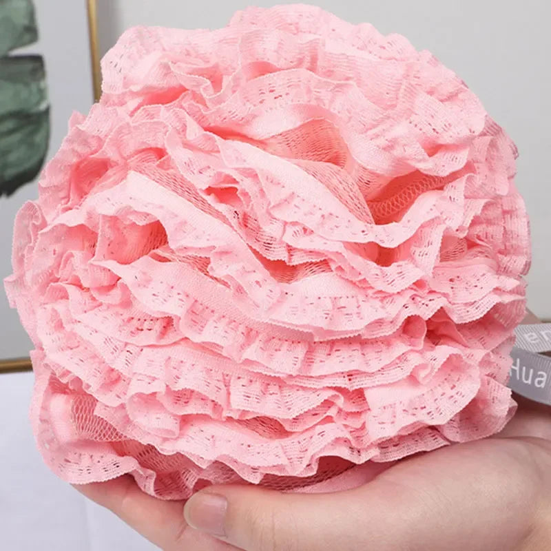 Soft Bath Scrub Bath Ball Body Clean Bath Puff Bathroom Supplies  Flower Scrubbing Bubble Shower Mesh Sponge Back Brush