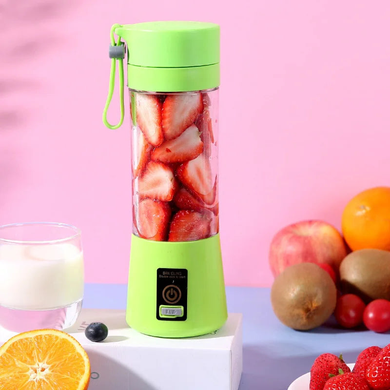 380ml Portable Electric Juicer Smoothie Blender USB Rechargeable Food Processor Mini Fruit Mixer for Travel Kitchen Workout