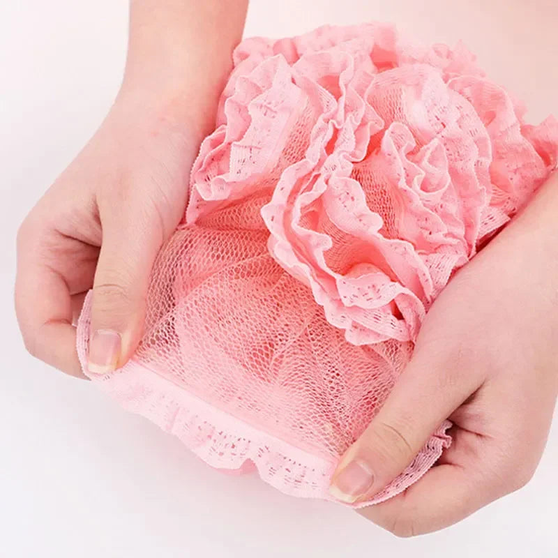 Soft Bath Scrub Bath Ball Body Clean Bath Puff Bathroom Supplies  Flower Scrubbing Bubble Shower Mesh Sponge Back Brush