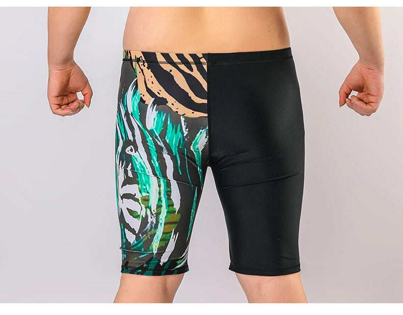 Men swimwear Plus Size Mens Swimming Trunks Sports Swim Wear 135kg Bottoms Hot Spring  Adult Shorts Printing Pants Beach