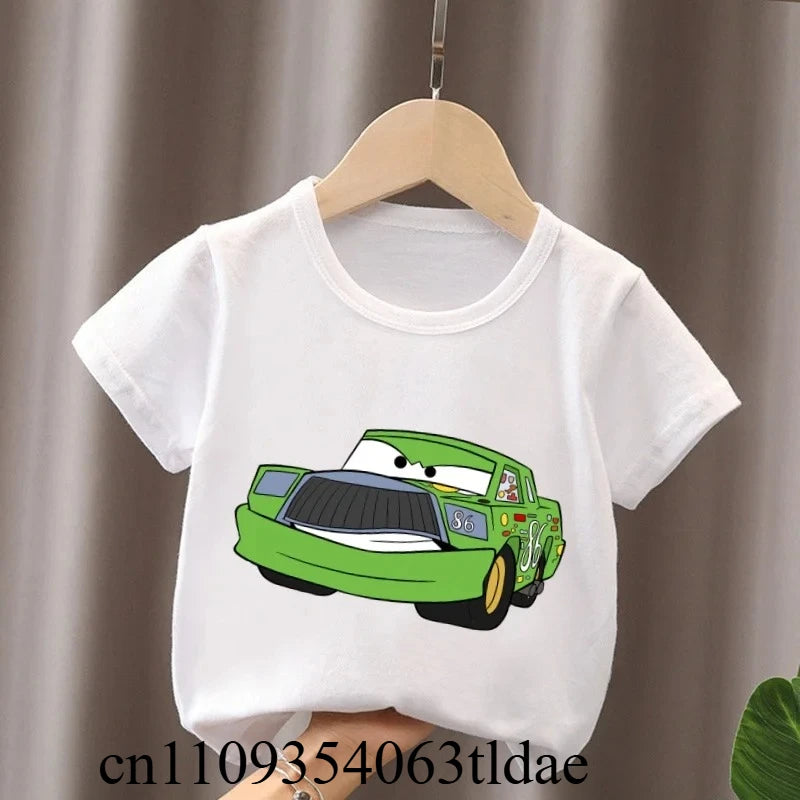 Hot Sale Car Pixar Lightning McQueen Print Cute Kids T-Shirts Girls Clothes Baby Boys Short Sleeve T Shirt Summer Children Tops
