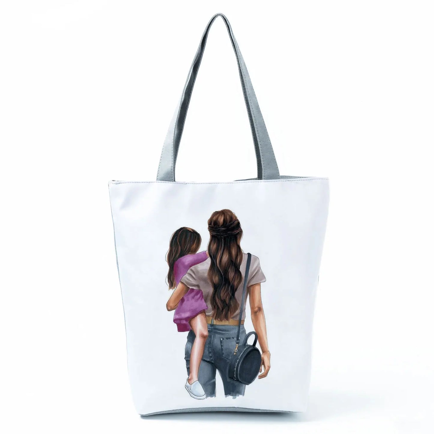 Golden Afro Woman Printed Handbags Pretty Fashion Shoulder Bag Eco Portable Shopping Bag High Capacity Beach Bag Practical Tote