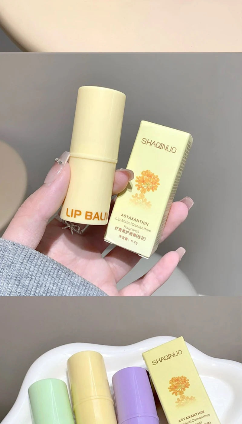 SHAQINUO Astaxanthin Lip Balm - Deep Moisturizing, Reduces Lip Lines, Fruity Fragrance, Say Goodbye to Chapped Lips