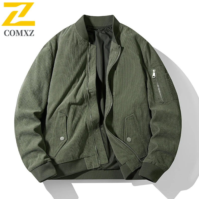 Men's Baseball Suit Spring and Autumn Fashion Loose Corduroy Trendy High Street Stand up Collar Coat Men Versatile Flying Jacket