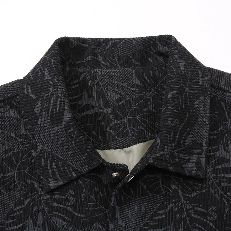 Men Jacket Corduroy Trench Coats Oversize 6XL 7XL 8XL Plus Size Print Spring Pattern Hip Hop Motorcycle Pocket Streetwear Soft