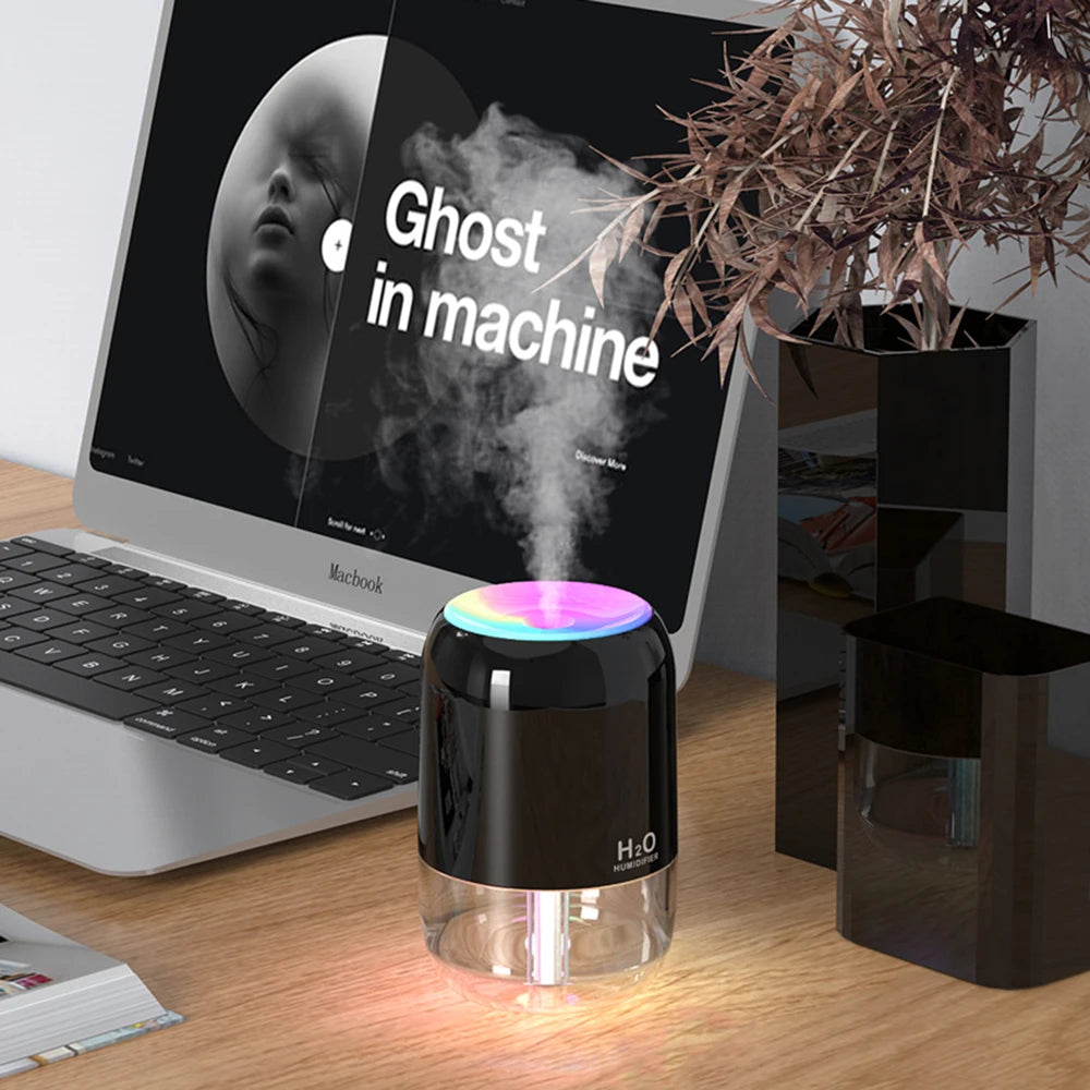 Colorful Cool Mist Mini Humidifier 300ml USB Personal Desktop Humidifiers for Car Office Home Travel, Auto Shut-Off 2 Mist Modes