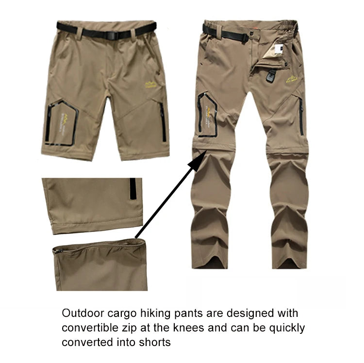 Spring Hiking Pants Men Waterproof Can be converted into shorts Fishing Wear Climbing Clothes Quick Dry Anti-UV Trousers