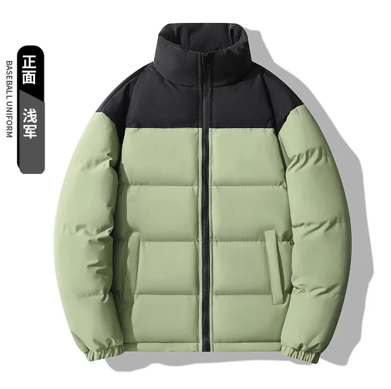 High End Clothing Men Padding Winter Brand Patchwork Designer Cotton Padded Oversized Jackets Male Windproof Coat Parka Overcoat