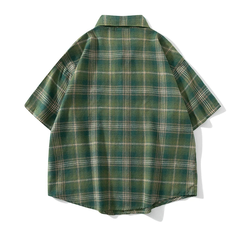 Plus Size 10xl 9xl Shirt Men Spring Summer Oversized Vintage Plaid Shirt 5xl 6xl 7xl 8xl Large Size Leisure Blouse Male